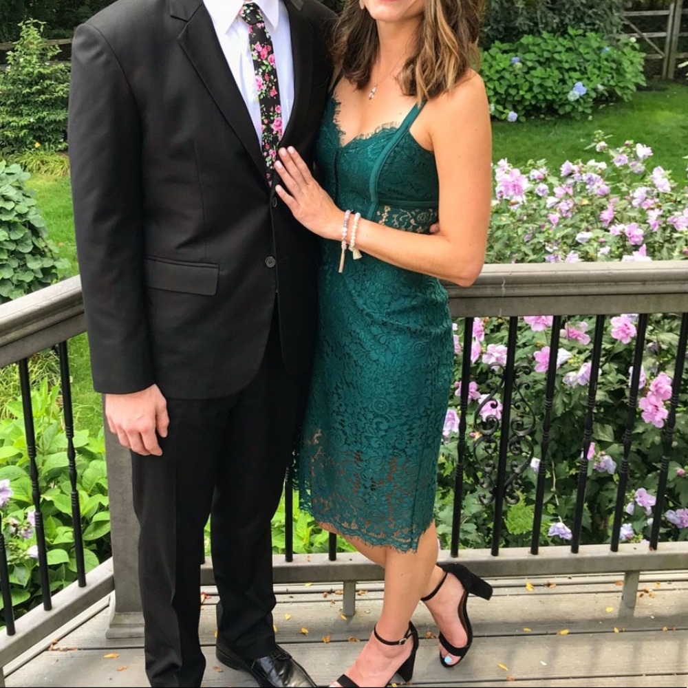 Sleeveless Lace Midi Dress in Teal